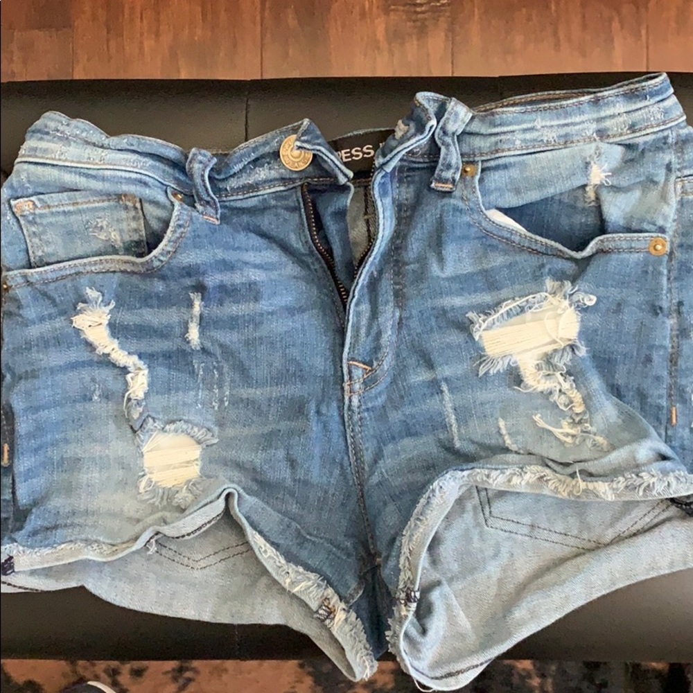 Express High waisted denim shorts - Picture 1 of 3